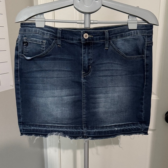 KanCan Dark Blue Denim Mini Skirt - Picture 1 of 8